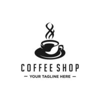 Coffee shop logo. Cafe mug icon. Latte aroma symbol. Espresso hot drink cup sign. Arabica cappuccino emblem.  Suitable for your design need, logo, illustration, animation, etc. vector
