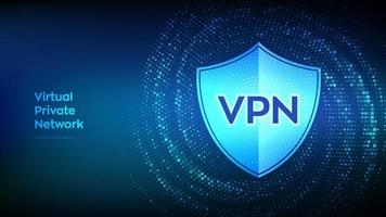 VPN virtual privado red. datos cifrado, ip sustituto. seguro vpn conexión. ciber seguridad y privacidad. binario código datos fluir. virtual túnel deformación hecho con digital código. vector ilustración.