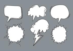 Vector Set of Black Sketch Comics Speech Bubbles.bubble dialog doodle vector line message .vector illustration.