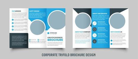 Corporate business trifold brochure template. Modern, Creative and Professional tri fold brochure vector design.