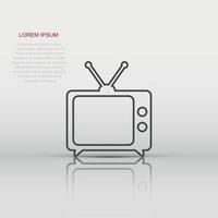 Vector Tv icon in flat style. Television sign illustration pictogram. Tv business concept.