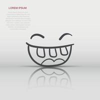 Simple smile with tongue vector icon. Hand drawn face doodle illustration on isolated background.