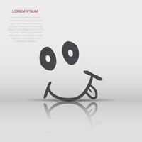 Simple smile with tongue vector icon. Hand drawn face doodle illustration on isolated background.