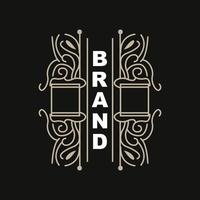 elegante plantilla de logotipo de adorno minimalista adorno de lujo negocio de decoración de bodas, invitación de estilo batik, batik, frasion, diseño de marca inicial vector