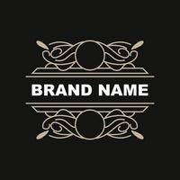 elegante plantilla de logotipo de adorno minimalista adorno de lujo negocio de decoración de bodas, invitación de estilo batik, batik, frasion, diseño de marca inicial vector