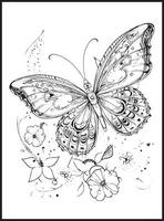 Butterfly Coloring Pages for Adults vector