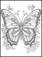 Butterfly Coloring Pages for Adults vector