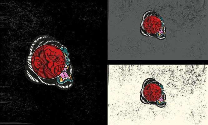 head kong and fangs vector illustration mascot design