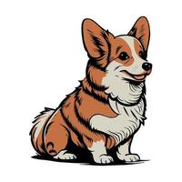 realista perro raza corgi, en un blanco antecedentes - vector