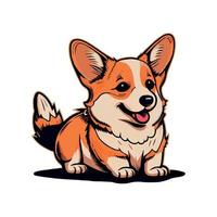 realista perro raza corgi, en un blanco antecedentes - vector