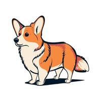 realista perro raza corgi, en un blanco antecedentes - vector