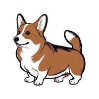 realista perro raza corgi, en un blanco antecedentes - vector