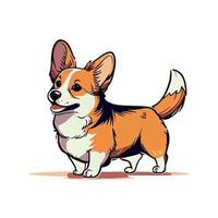 realista perro raza corgi, en un blanco antecedentes - vector