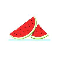 Half and a slice of watermelon vector