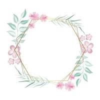 decorative hand painted watercolour floral frame vector