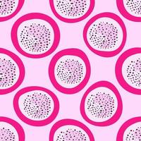 Abstract exotic fruit seamless pattern with pitaya or pitahaya vector