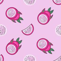 Cute colorful exotic fruit seamless pattern vector