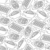 Asian food doodle seamless pattern vector