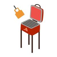 parilla parrilla. equipo para cocinando. vector ilustración de un parilla. soplador para carbones, ventilador para parilla. blanco aislado antecedentes.