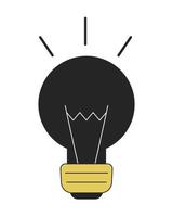 Power off light bulb flat line color vector object. Burnt out lightbulb. Editable lineart icon on white. Simple outline cartoon style spot illustration for web graphic design and animation