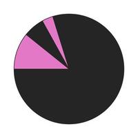 Circular statistical graphic flat line color vector icon. Data management. Editable lineart element on white. Simple outline cartoon style spot illustration for web graphic design and animation