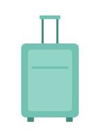 Suitcase on wheels with handle semi flat colour vector object. Traveling bag for ladies. Hand luggage. Editable cartoon clip art icon. Simple spot illustration for web graphic design, animation