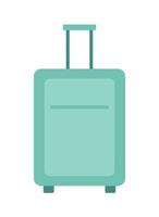 Suitcase on wheels with handle semi flat colour vector object. Traveling bag for ladies. Hand luggage. Editable cartoon clip art icon. Simple spot illustration for web graphic design, animation