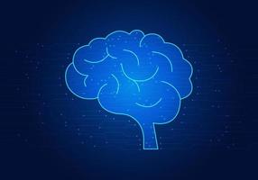 Technology of the brain in artificial intelligence is a technology that commands and learns. Gather information to improve and benefit users in terms of network technology. vector