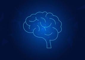 tecnología de el cerebro en artificial inteligencia es un tecnología ese comandos y aprende reunir información a mejorar y beneficio los usuarios en condiciones de red tecnología. vector