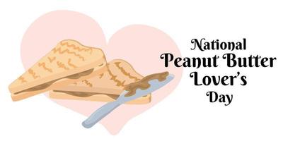National peanut butter lover's day, idea for a horizontal design for an event or menu design vector