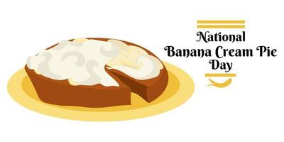 National Banana Cream Pie Day, idea for a horizontal design for an event or menu design vector