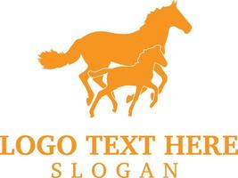 yegua y potro logo, corriendo caballo logo, caballo negocio logo modelo vector