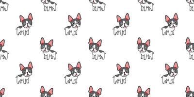 Vector cartoon french bulldog seamless pattern background
