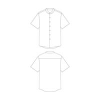 template grandad collar shirt vector illustration flat design outline clothing collection