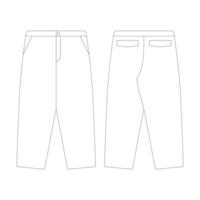 template baggy pants vector illustration flat design outline clothing collection