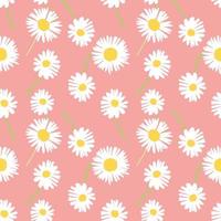 Dandelion or daisy seamless pattern on pink background. vector