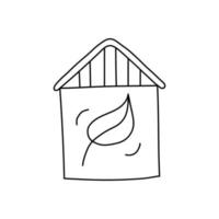 Hand drawn vector illustration of eco house