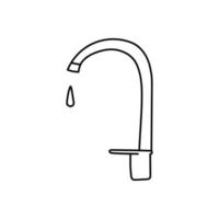 Hand drawn vector illustration of a kitchen faucet.