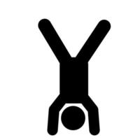 Handstand vector clip art, stick figure, pictogram, stickman