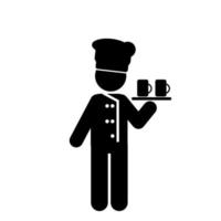 illustration and icon chef is cooking. stick figures. pictogram.the chef is cooking vector