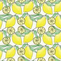 Lemon summer fruit seamless pattern for textile design vector