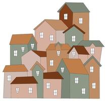 vector houses illustration for wall sticker prints posters