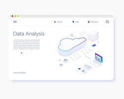 File storage Cloud. isometry vector illustration. The concept of data Storage and processing. Sort and search. Transmission and processing of information. Simple 3D design. Template for web design.