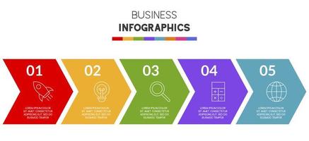 Infographics design template and icons with 5 options or 5 steps vector