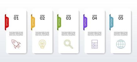 Infographics design template and icons with 5 options or 5 steps vector