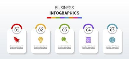 infografia diseño modelo y íconos con 5 5 opciones o 5 5 pasos vector