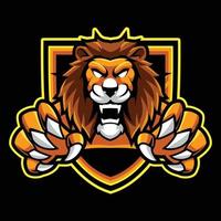 lion animal wild head mascot logo vector illustration
