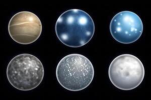 conjunto de planetas en el solar sistema. neural red ai generado foto