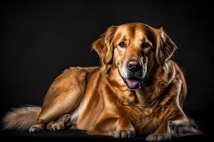 Beauty Golden retriever dog. Neural network photo