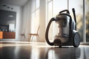 vacuum cleaner in the house cleaning concept. Neural network photo